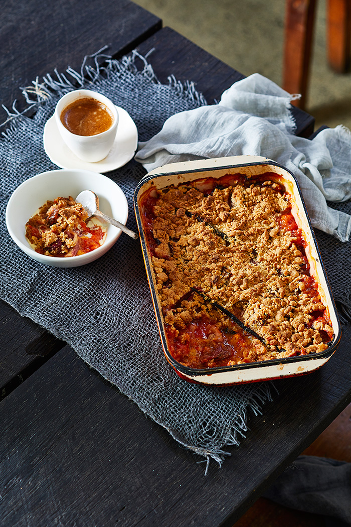 Rhubarb And Blood Orange Crumble